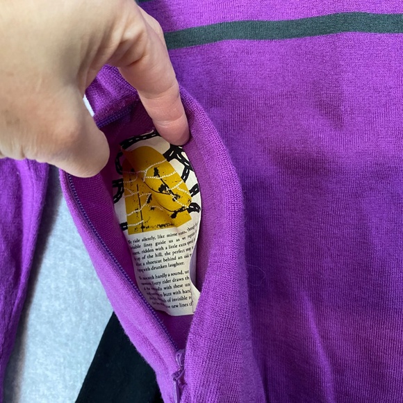 Rapha Breton Sweater Size M TWO SWEATERS Purple Black Striped Zip Pocket - Picture 4 of 13